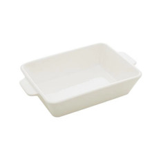 Imagem de REFRATÁRIO DE PORCELANA BRANCA COM ALÇA BASIC COR BRANCO 23,5X14,5X5CM  - Coliseu Presentes Ltda