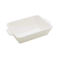 Imagem de PRATO PARA SOBREMESA DE PORCELANA COM ALÇA COR BRANCO 28X16,5X5CM  - Coliseu Presentes Ltda
