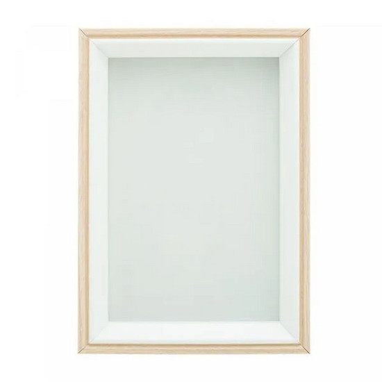 Imagem PORTA-RETRATO DE MDF 20CM X 25CM COR BEGE E BRANCO 
