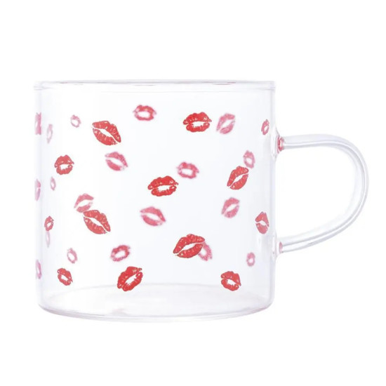 Imagem CANECA KISS DE VIDRO BOROSSILICATO 125ML RESISTENTE AO CALOR
