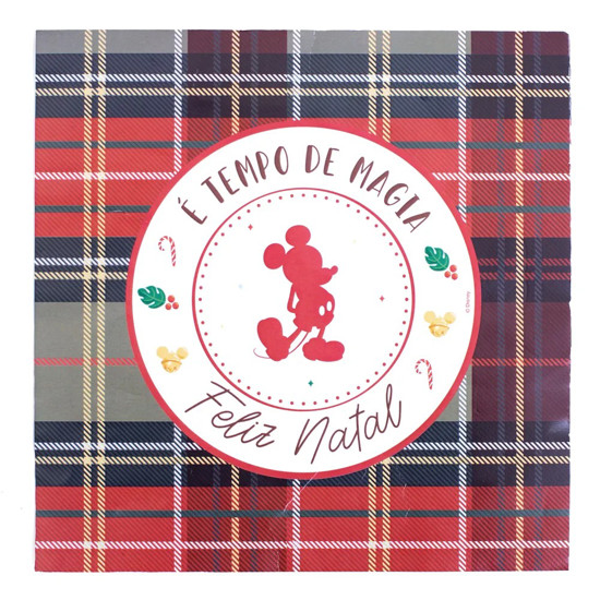 Imagem GUARDANAPO XADREZ DE PAPEL MICKEY 20 UNIDADES COR VERDE, VERMELHO E PRETO 32,5CM 