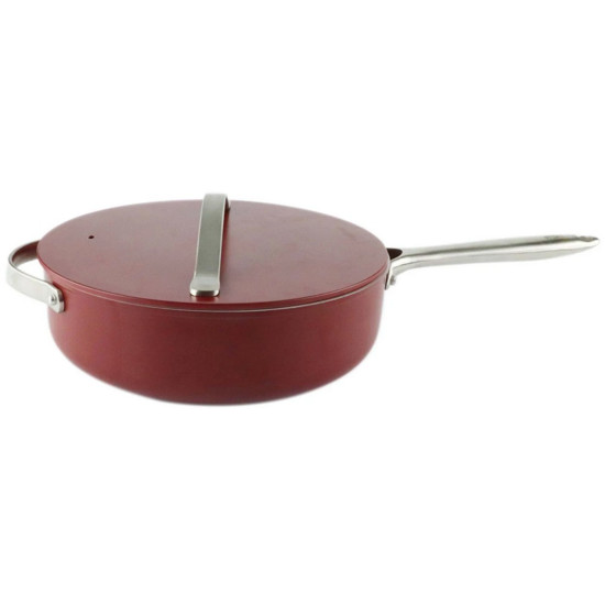 Imagem FRIGIDEIRA ANTIADERENTE GIULIA EM ALUMÍNIO REVESTIDA COM TAMPA D28CM COR BORDO