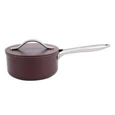 Imagem de PANELA ANTIADERENTE EM ALUMÍNIO COM REVESTIMENTO CERÂMICO COM TAMPA D16CM BORDO - Full Fit Industria Importacao E Comercio Ltda.