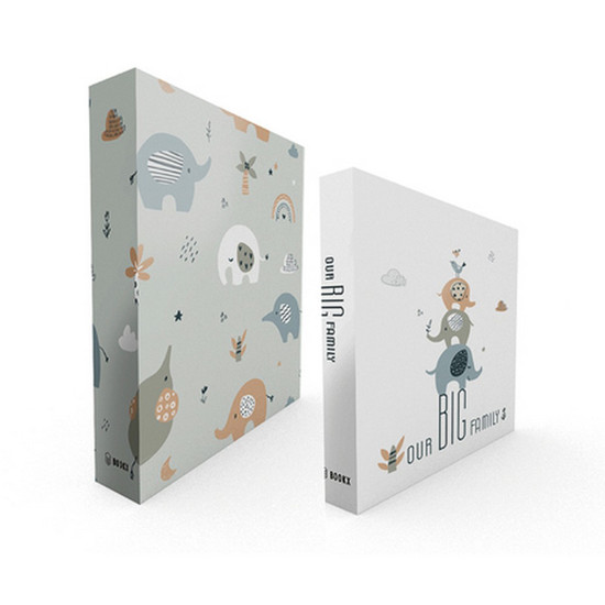 Imagem BOOK BOX KIT 2 PEÇAS FAMILIA ELEFANTES 26X20X7CM