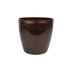 Imagem de CACHEPÔ DIAMOND Nº4 EM RESINA DE POLIPROPILENO COR MARROM CAFÉ 15X15,5CM  - Atacaplast Comercio E Distribuidora Ltda