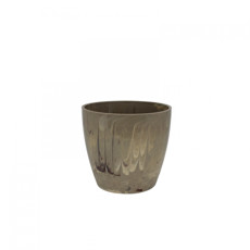 Imagem de CACHEPÔ DIAMOND Nº2 EM RESINA DE POLIPROPILENO COR BEGE TRAVERTINO 12,5X12CM  - Atacaplast Comercio E Distribuidora Ltda