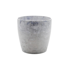 Imagem de CACHEPÔ DIAMOND Nº4 EM RESINA DE POLIPROPILENO COR BRANCO CARRARA 15X15,5CM  - Atacaplast Comercio E Distribuidora Ltda