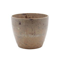 Imagem de CACHEPÔ DIAMOND Nº3 EM RESINA DE POLIPROPILENO COR BEGE TRAVERTINO 15X13CM  - Atacaplast Comercio E Distribuidora Ltda