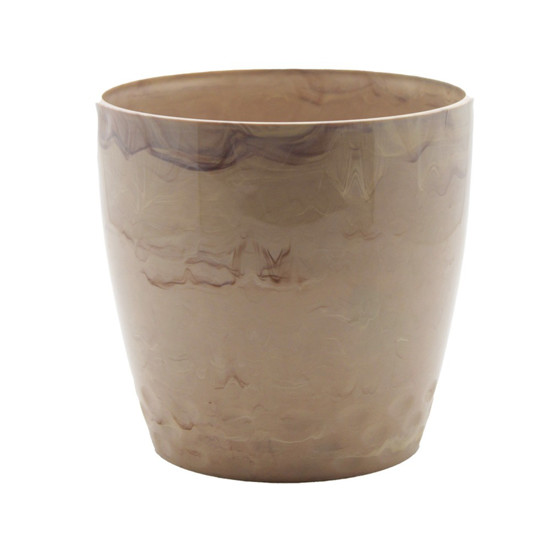 Imagem CACHEPOT DIAMOND DE POLIPROPILENO BEGE TRAVERTINO 15X15,5CM - ATACAPLAST 