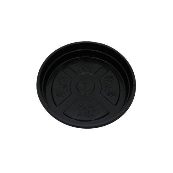 Imagem PRATO PARA VASO Nº4 EM RESINA DE POLIPROPILENO COR PRETO 24,5X3,5CM