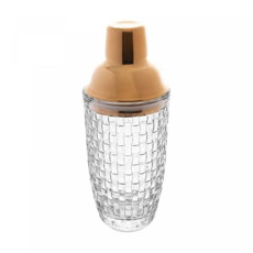 Imagem de COQUETELEIRA DE VIDRO COM TAMPA DOURADA CHESS 380ML - Rojemac Impotacao E Exportacao Ltda