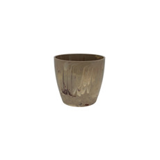 Imagem de CACHEPÔ DIAMOND Nº1 EM RESINA DE POLIPROPILENO COR BEGE TRAVERTINO 10,5X9,5CM  - Atacaplast Comercio E Distribuidora Ltda
