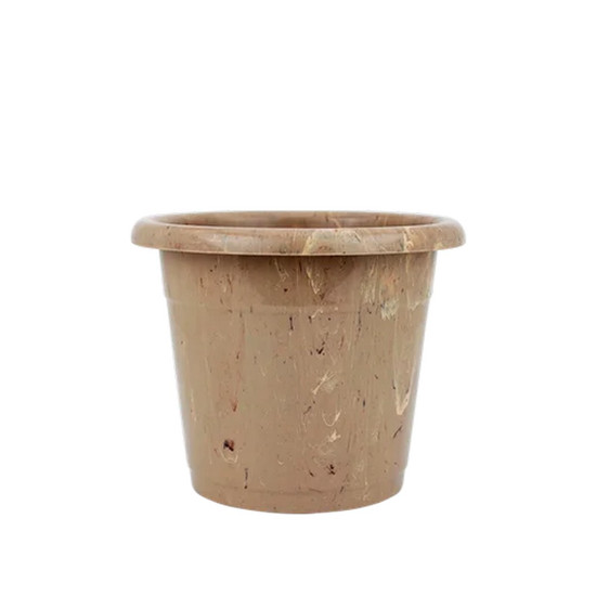 Imagem VASO PARA PALNTA Nº15 EM RESINA DE POLIPROPILENO COR BEGE TRAVERTINO 15X11,8CM 