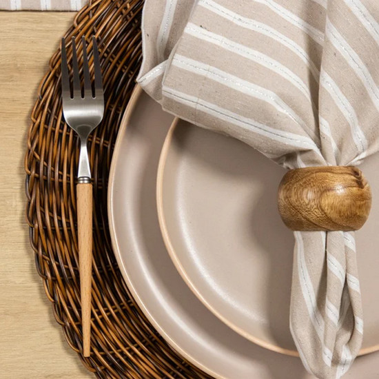 Imagem ANEL DE GUARDANAPO 4 PEÇAS EM MADEIRA TAIGA 4CM - COPA&CIA