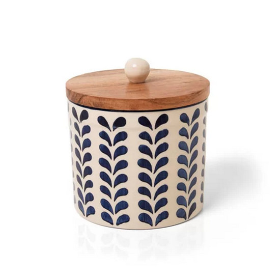 Imagem POTE DECORATIVO VERSAILLES ÍRIS EM CERÂMICA ARTESANAL 13X12 CM - COPA&CIA