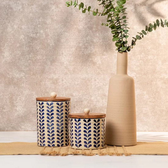 Imagem POTE DECORATIVO VERSAILLES ÍRIS EM CERÂMICA ARTESANAL 13X12 CM - COPA&CIA