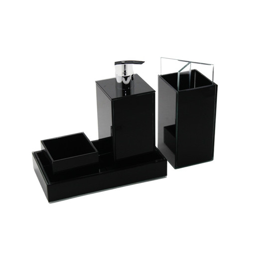 Imagem KIT CLEAN PARA BANHEIRO 3 PEÇAS COR PRETO PRATA 