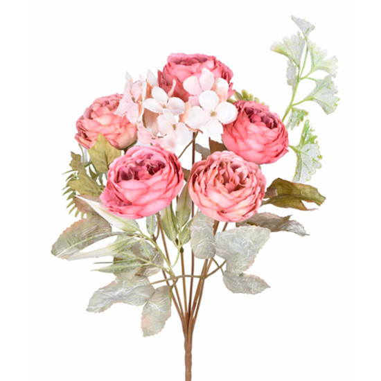 Imagem BUQUÊ DECORATIVO MISTO DE PEÔNIA E HORTÊNSIA BEAUTY EM PLÁSTICO MOLDÁVEL - GRILLO