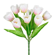 Imagem de BUQUÊ DECORATIVO DE TULIPAS CREME ROSA EM PLÁSTICO MOLDÁVEL 31X22 CM - GRILLO - Grillo Ltda