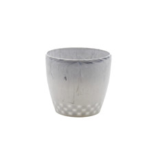 Imagem de CACHEPÔ DIAMOND Nº2 EM RESINA DE POLIPROPILENO COR BRANCO CARRARA 12,5X12CM  - Atacaplast Comercio E Distribuidora Ltda