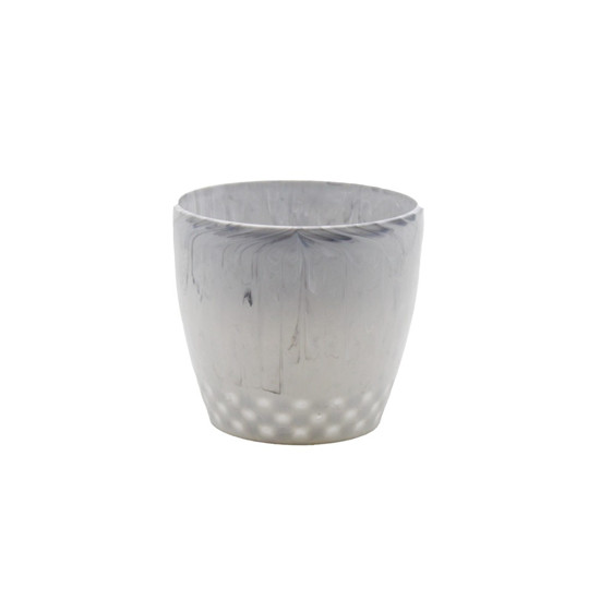 Imagem CACHEPÔ DIAMOND Nº2 EM RESINA DE POLIPROPILENO COR BRANCO CARRARA 12,5X12CM 