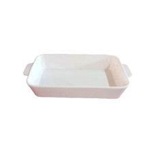 Imagem de REFRATÁRIO DE PORCELANA BRANCA COM ALÇA BASIC COR BRANCO 34X21X5CM  - Coliseu Presentes Ltda
