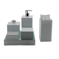 Imagem de KIT CLEAN COM 5 PEÇAS NA COR BRANCO PARA BANHEIRO  - V.A.L.X Vidros  