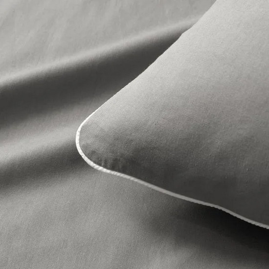 Imagem JOGO DE CAMA 2 PEÇAS LENÇOL SOLTEIRO COM ELÁSTICO E FRONHA 100% ALGODÃO ÍTAN TITÂNIO