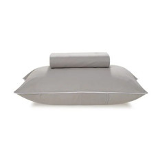 Imagem de JOGO DE CAMA 2 PEÇAS LENÇOL SOLTEIRO COM ELÁSTICO E FRONHA 100% ALGODÃO ÍTAN TITÂNIO - Karsten S.A 