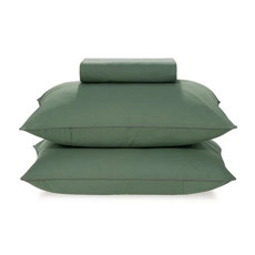 Imagem de JOGO DE CAMA 3 PEÇAS LENÇOL CASAL COM ELÁSTICO E FRONHAS 100% ALGODÃO ÍTAN VERDE - Karsten S.A 