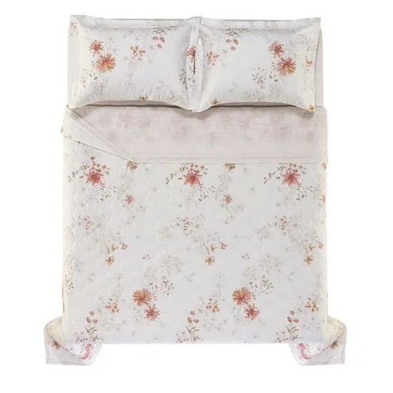 Imagem JOGO DE COLCHA CASAL COM 2 PORTA TRAVESSEIROS 160 FIOS HELENA