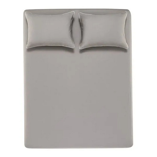 Imagem JOGO DE CAMA 3 PEÇAS LENÇOL KING COM ELÁSTICO E FRONHAS 100% ALGODÃO ÍTAN TITÂNIO