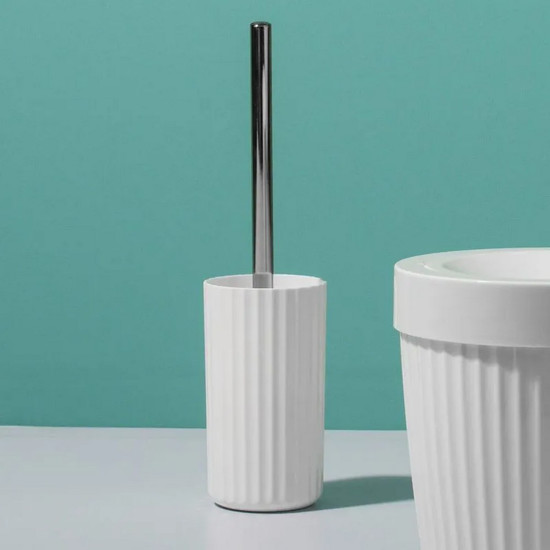 Imagem ESCOVA SANITÁRIA GROOVE COR BEGE EM PS (POLIESTIRENO) 9X9X37CM 