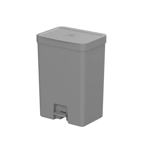 Imagem LIXEIRA COM PEDAL TRIUM 30 LITROS COM DUPLO COMPARTIMENTO COR CHUMBO 15 + 15 LITROS