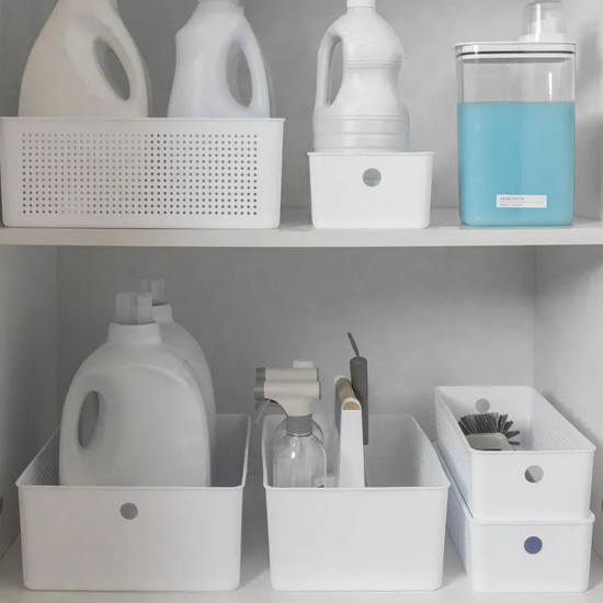 Imagem CESTO 12 LITROS FLOW COR BRANCO 34X27X13CM EM PP - POLIPROPILENO