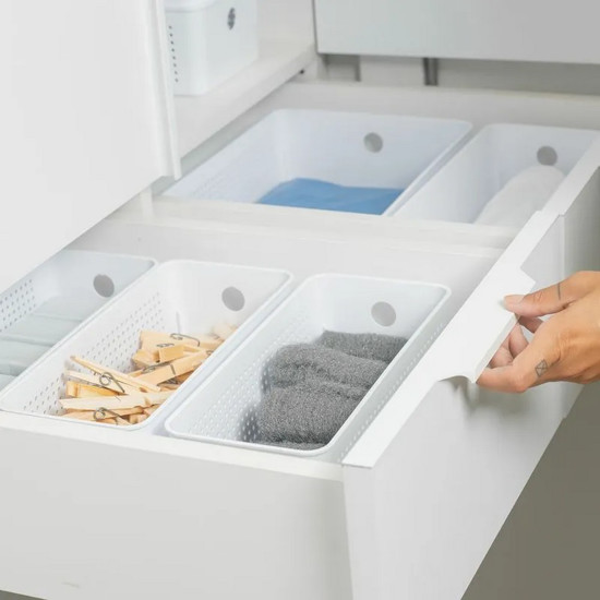 Imagem CESTO 6,6 LITROS FLOW COR BRANCO 34X15X13CM 