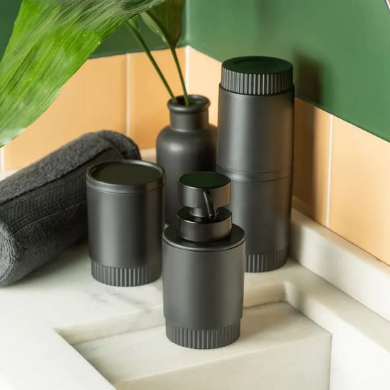 Imagem PORTA SABONETE LÍQUIDO COM VÁLVULA PRETA DÓRICA COR VERDE SALVIA 300ML 7,8X11,3X15,2CM 