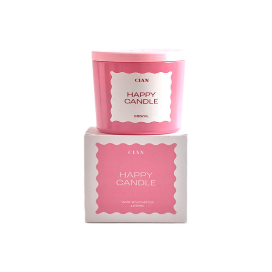 Imagem VELA 185ML HAPPY CANDLE 35 HORAS DE DURAÇÃO 9X8 CM (AXØ)