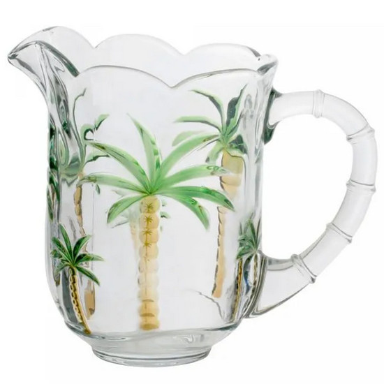 Imagem CONJUNTO JARRA COM 6 TAÇAS DE CRISTAL PALM HAND PAINTING 1,3L/240ML
