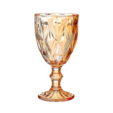 Imagem de TAÇA DE VIDRO DIAMANTE 340ML COR ÂMBAR 9X9X17CM  - Best Kaza Comercio Importacao E Exportacao Ltda