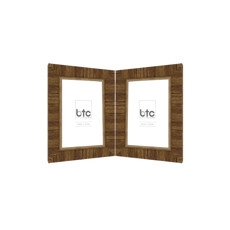 Imagem de PORTA RETRATO DUPLO EM RESINA COR MARROM 10X15CM - Cross Comercial Ltda