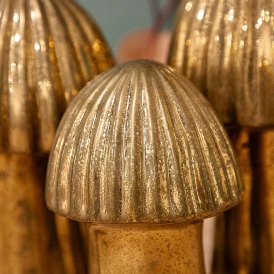 Imagem COGUMELO DEWCORATIVO EM CERÂMICA COR DOURADO 25CM 