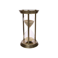 Imagem de AMPULHETA EM VIDRO E METAL COR BRONZE COM AREIA BEGE - Cross Comercial Ltda