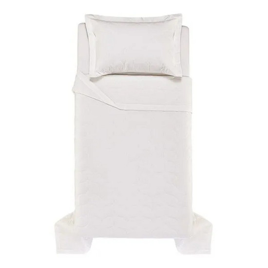 Imagem COLCHA SOLTEIRO COM PORTA TRAVESSEIRO 200 FIOS TOM BRANCO