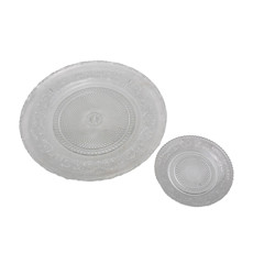 Imagem de CONJUNTO 7 PECAS COM 1 PRATO PARA SERVIR E 6 PRATOS PARA SOBREMESA DE VIDRO ANGEL  - Coliseu Presentes Ltda