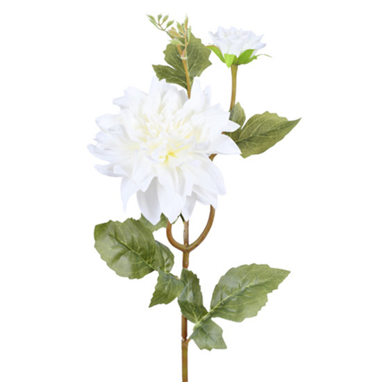 Imagem HASTE DECORATIVA PERMANENTE DE DÁLIA DO CAMPO CREME EM PLÁSTICO MOLDÁVEL - GRILLO