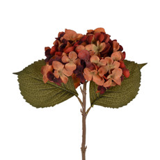 Imagem de HASTE DECORATIVA DE HORTENSIA SILVESTRE MARROM EM PLÁSTICO MOLDÁVEL 45X18CM - GRILLO - Grillo Ltda