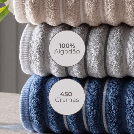 Imagem TOALHA ROSTO JACQUARD WAVE CORTTEX CINZA 50X70CM 