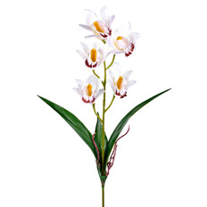 Imagem de HASTE DECORATIVA DE ORQUÍDEA BRANCA COM RAIZ EM PLÁSTICO MOLDÁVEL 58X14CM - GRILLO - Grillo Ltda