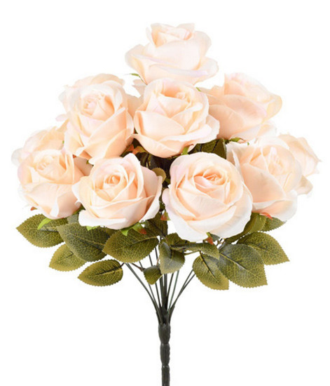 Imagem BUQUÊ ROSA CETIM X12 PESSEGO 30X46CM GRILLO 55233